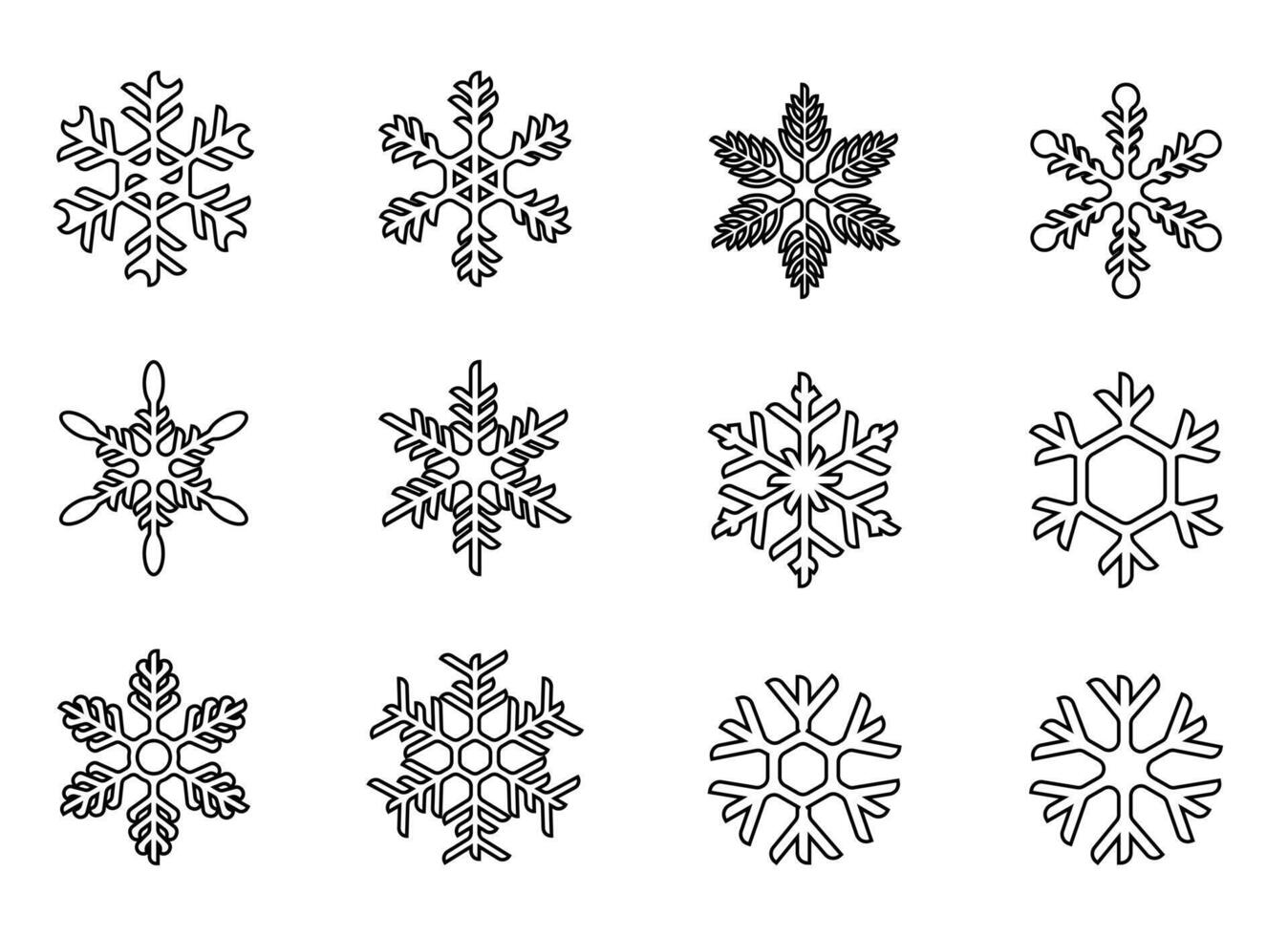Snow flower design icon set vector