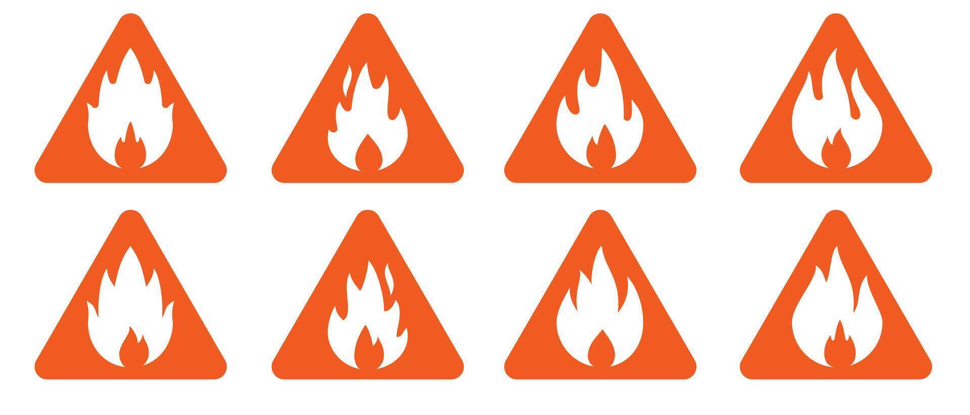 Icon set fire design vector