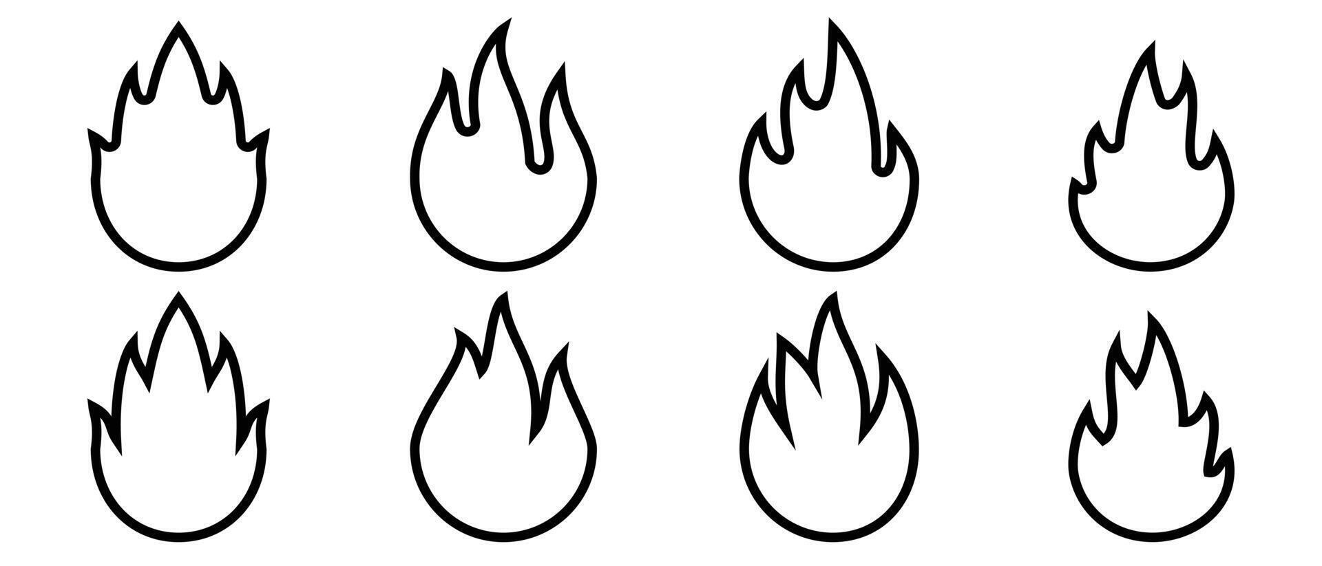 Icon set fire design vector