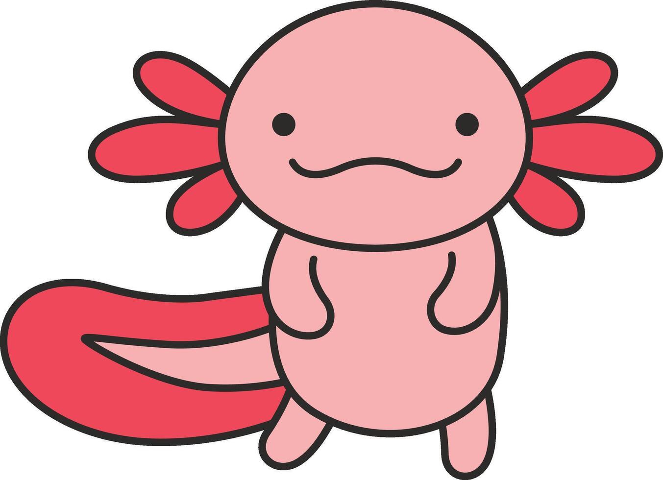 Cute cartoon axolotl illustration vector
