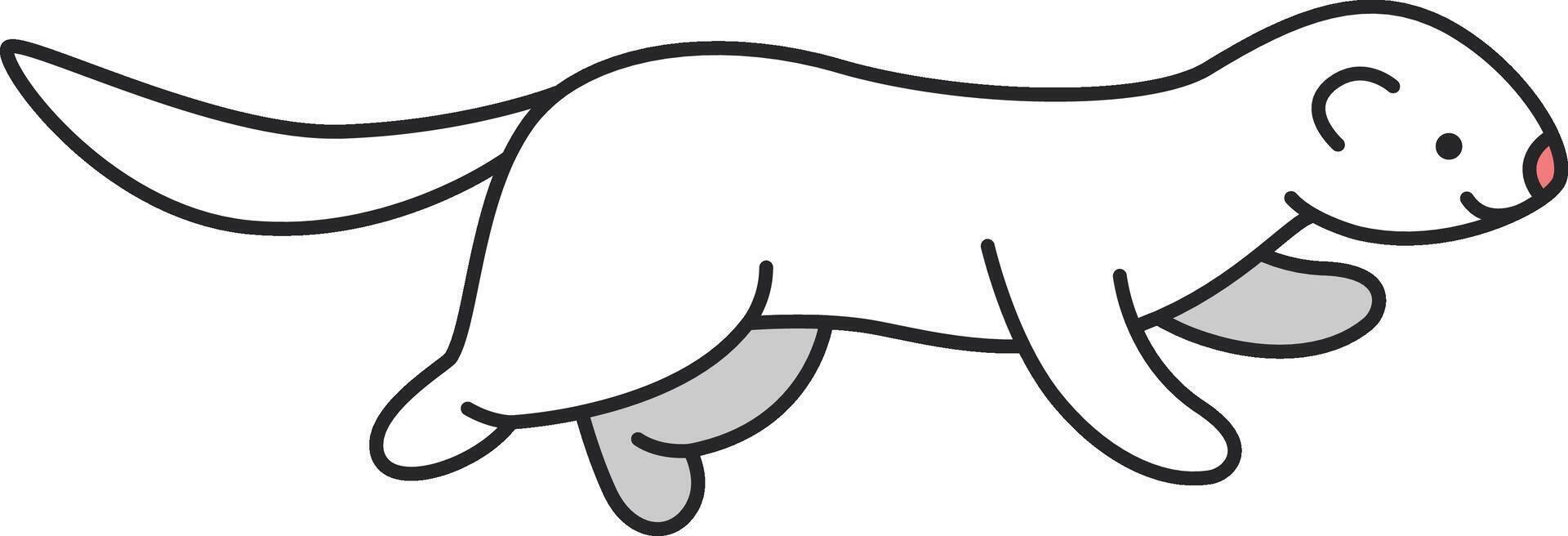 Cute ferret illustration vector