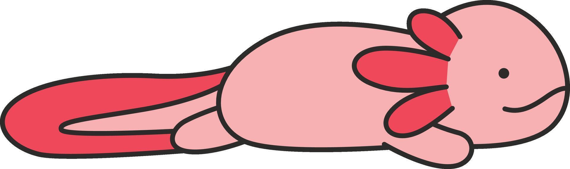 Cute cartoon axolotl illustration vector