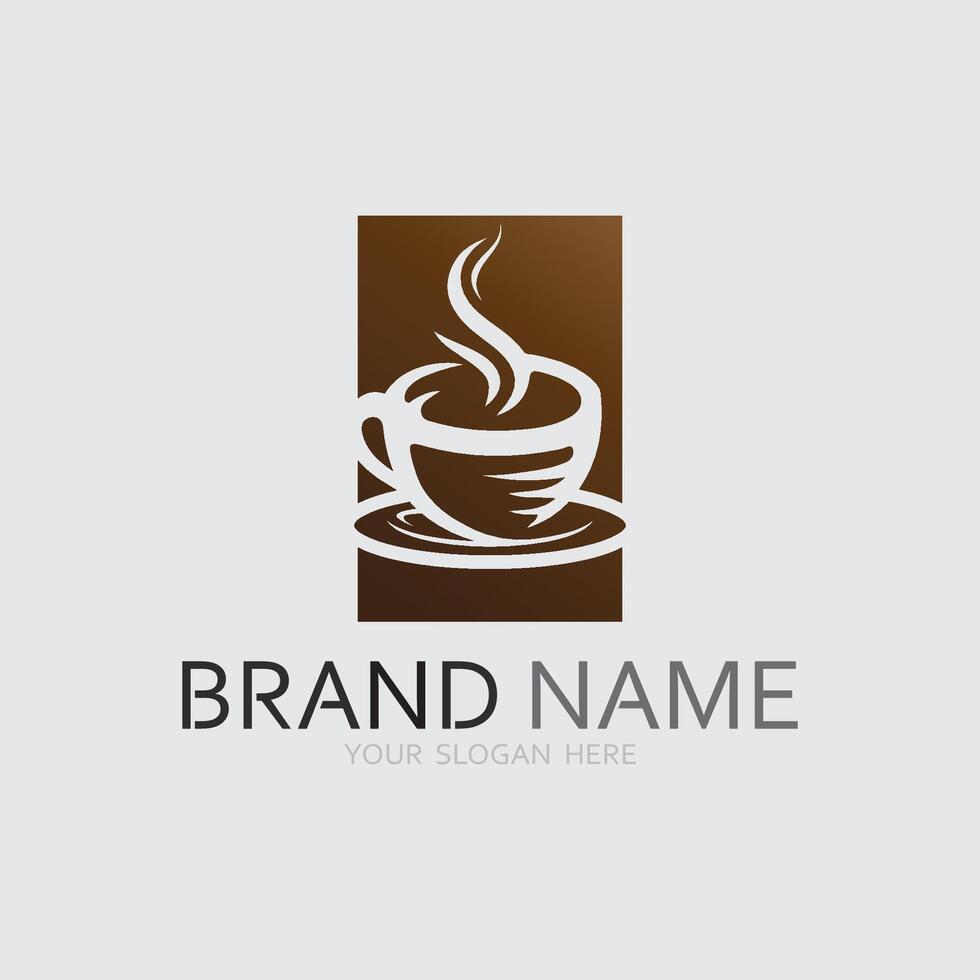 Cafe logo and Coffee logo design cafetarian hot drink vector