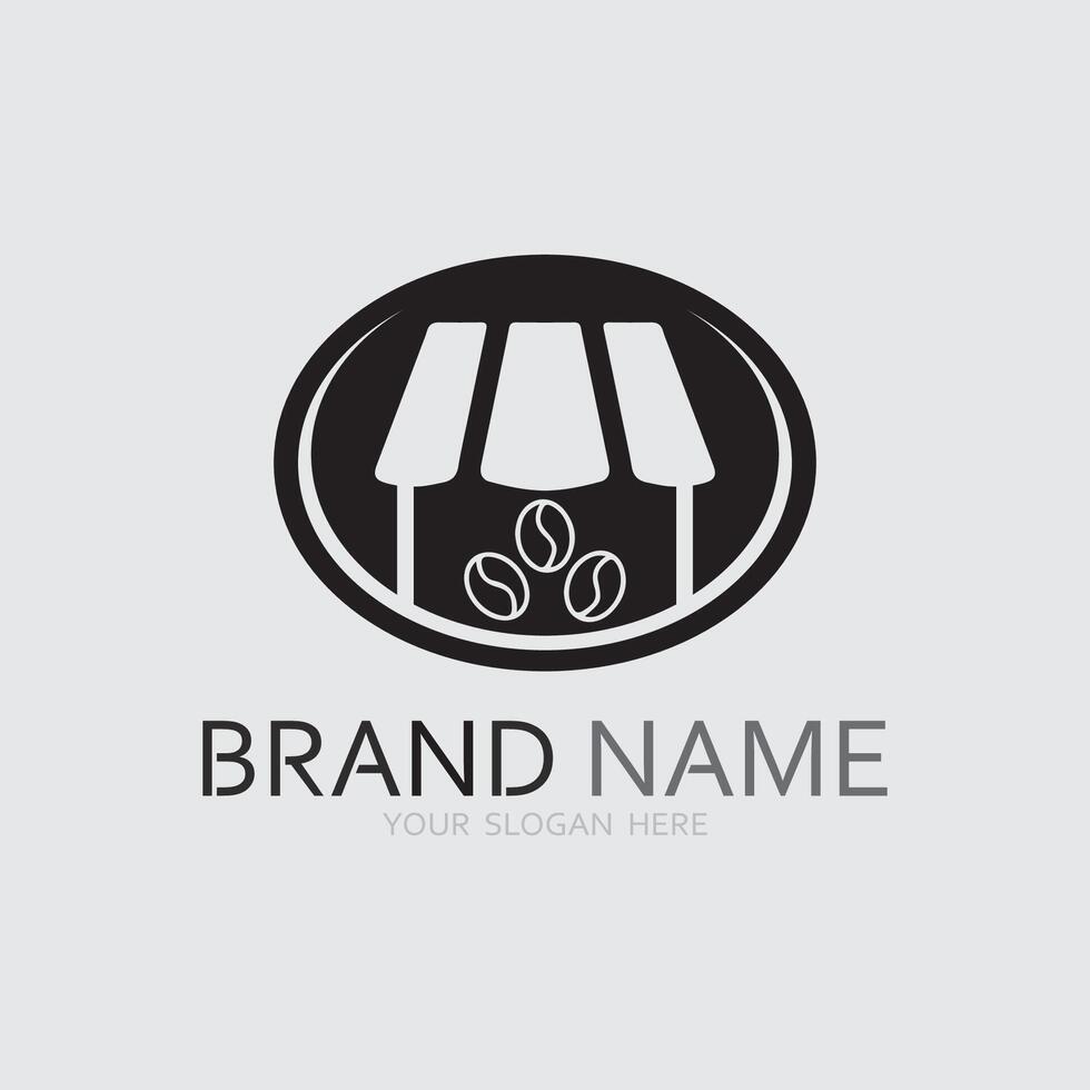 Cafe logo and Coffee logo design cafetarian hot drink vector