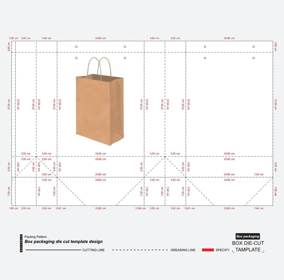 Shopping bag dielines vector
