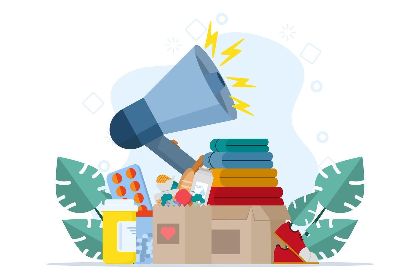 Donation, philanthropy, crowdfunding concept. Collection of fundraising abstract illustrations. Crowdsourcing, raising money on the internet, financial support and charity project metaphor. vector