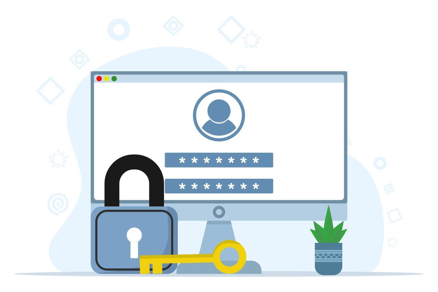 concept of personal data security, online cyber data security, data management and data protection from hacker attacks and padlock icon, internet technology network. flat illustration. vector