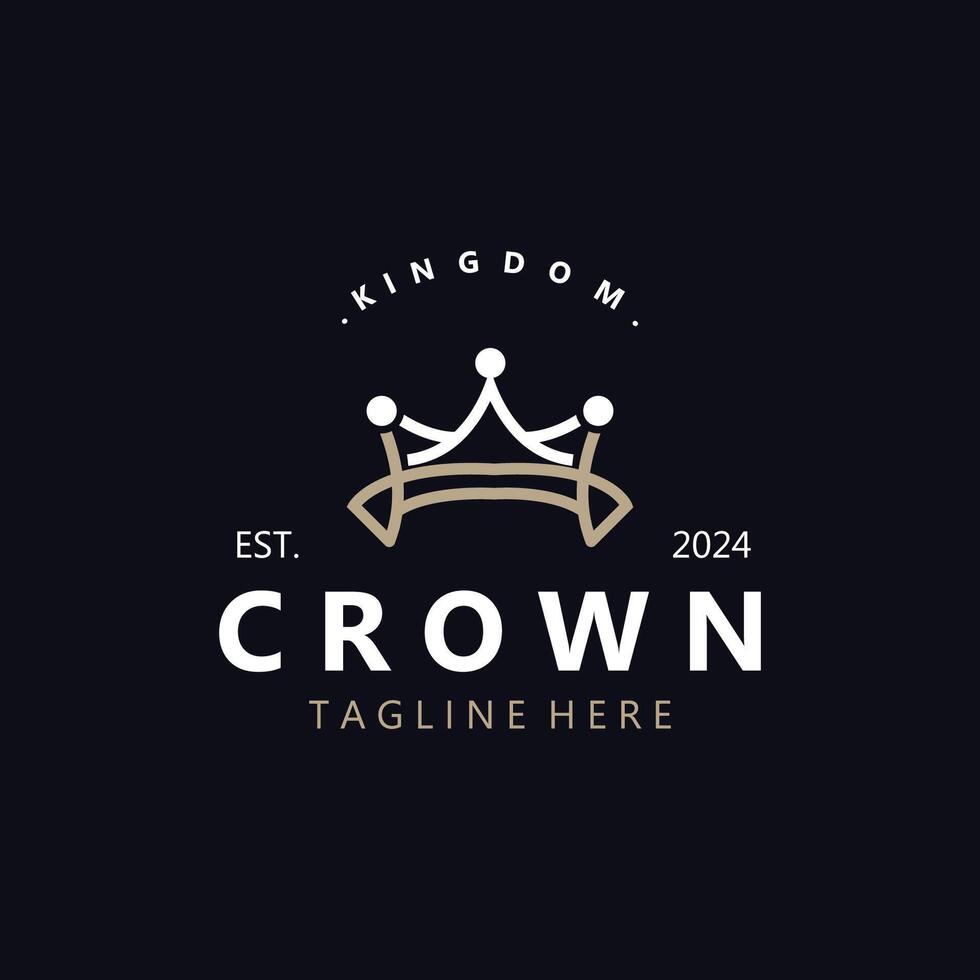 Crown logo simple design template. Vintage Crown Logo Royal King Queen symbol vector