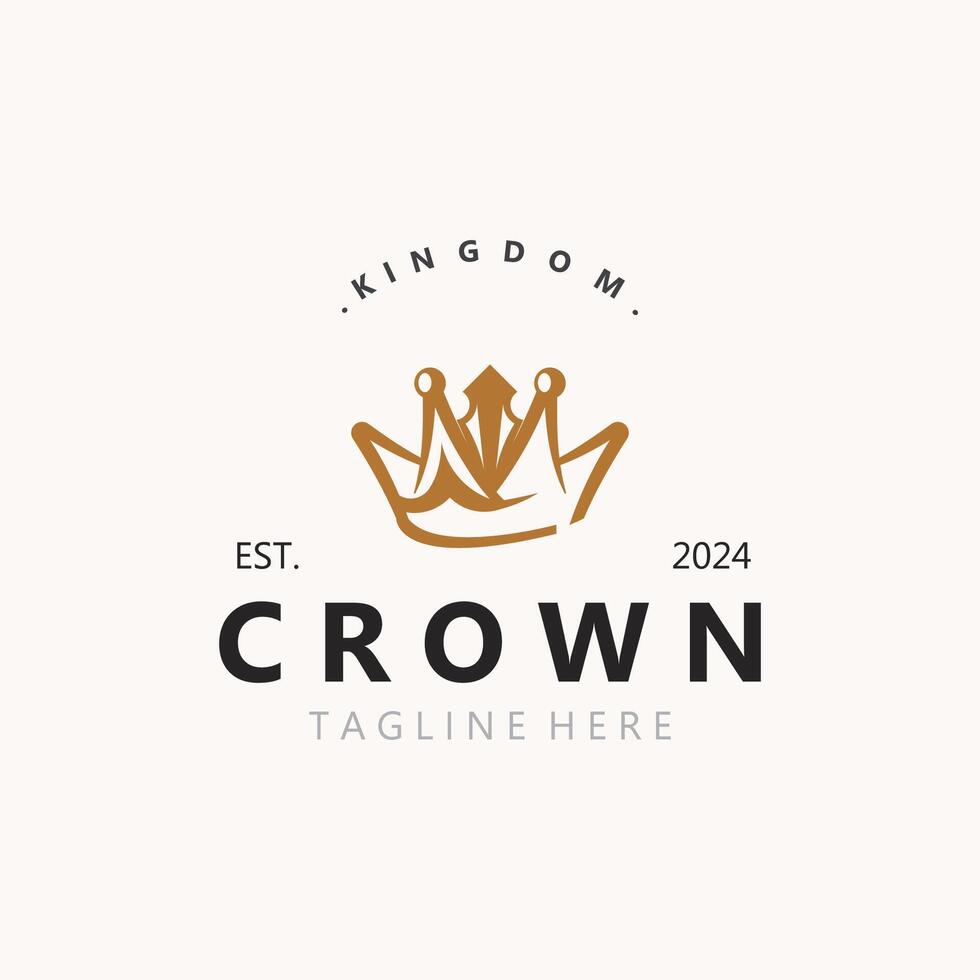 Crown logo simple design template. Vintage Crown Logo Royal King Queen symbol vector