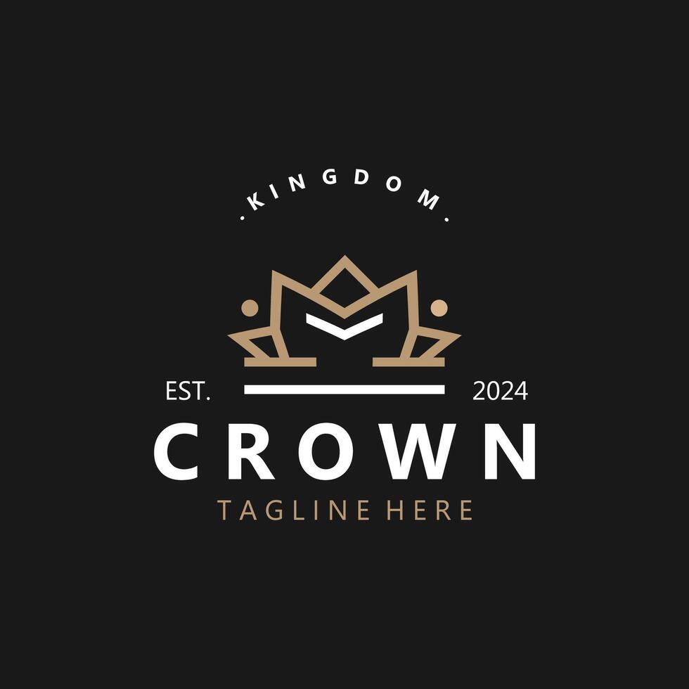 corona logo sencillo diseño modelo. Clásico corona logo real Rey reina símbolo vector