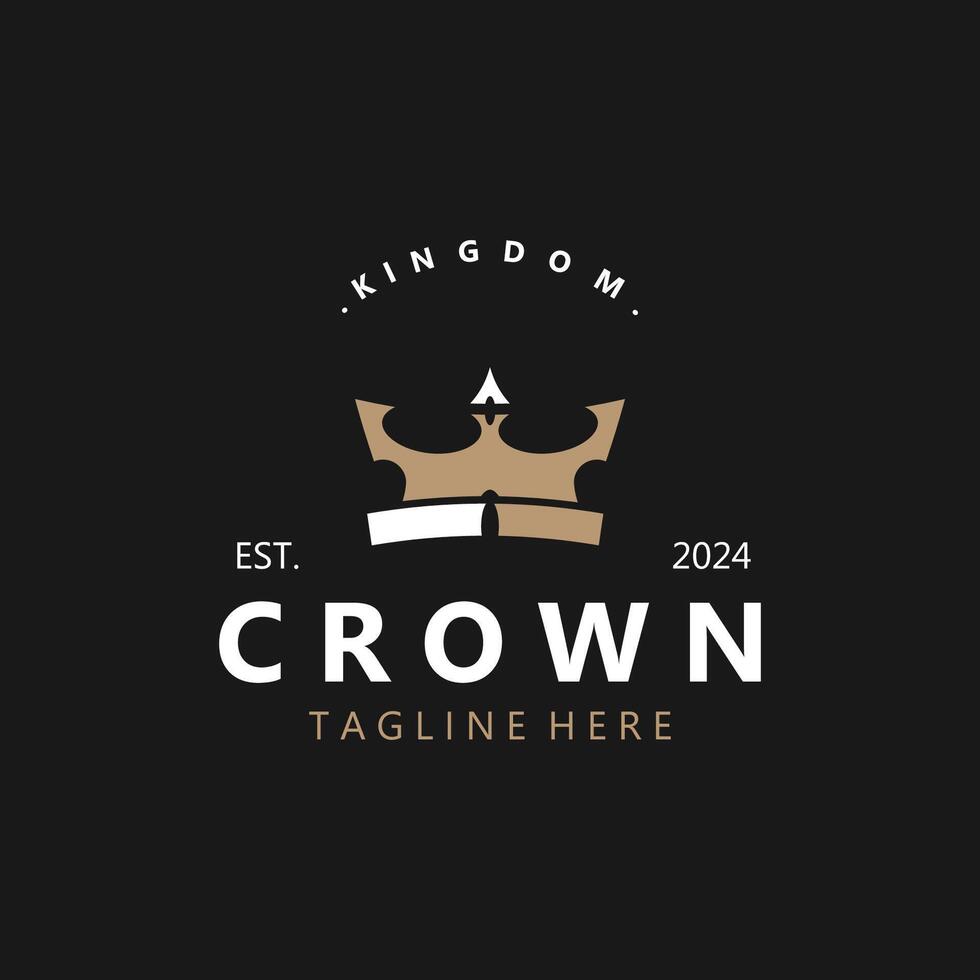 Crown logo simple design template. Vintage Crown Logo Royal King Queen symbol vector