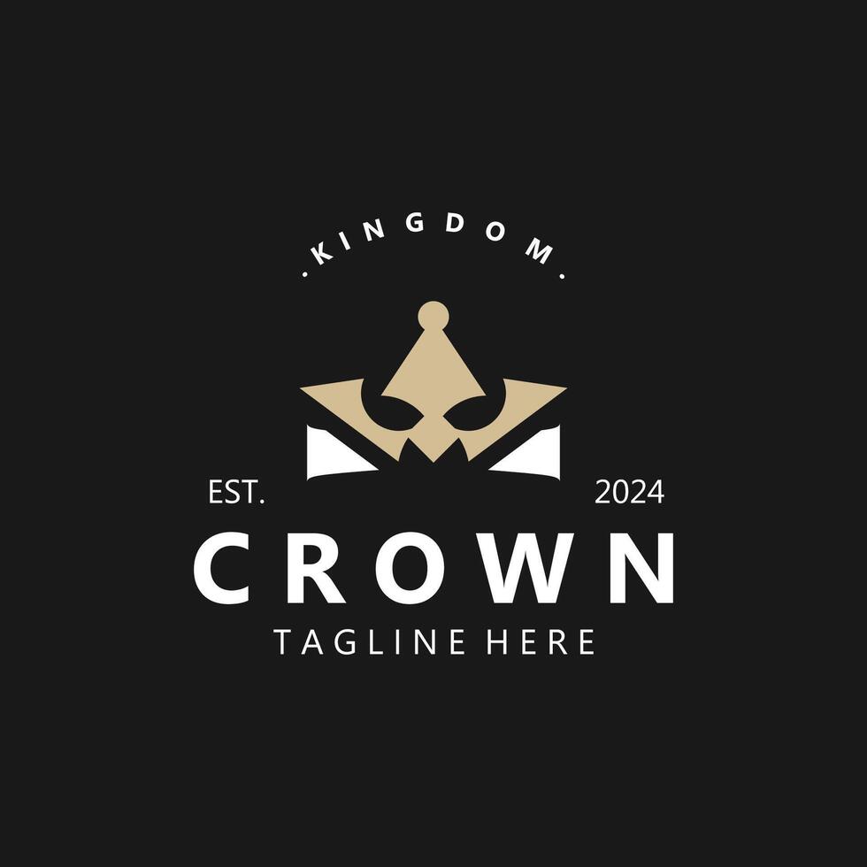 Crown logo simple design template. Vintage Crown Logo Royal King Queen symbol vector