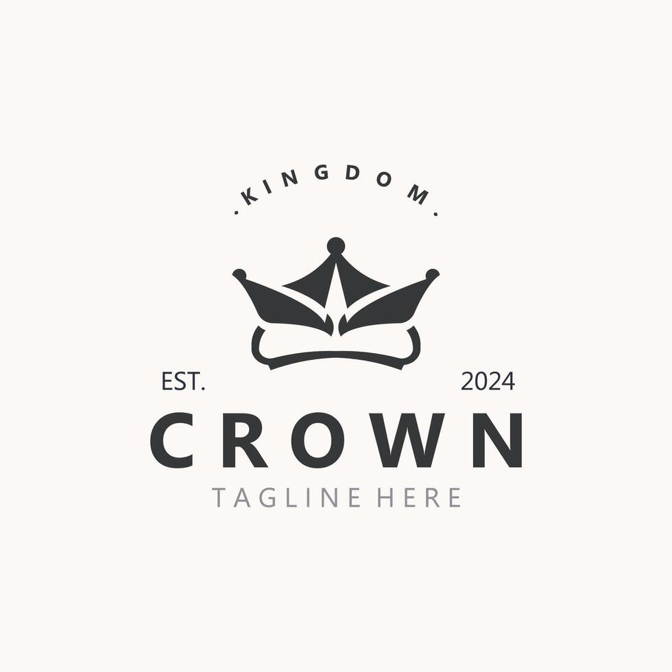 Crown logo simple design template. Vintage Crown Logo Royal King Queen symbol vector