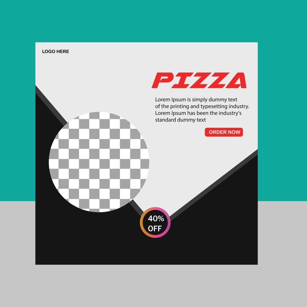 Pizza Social Media Post Banner template. vector