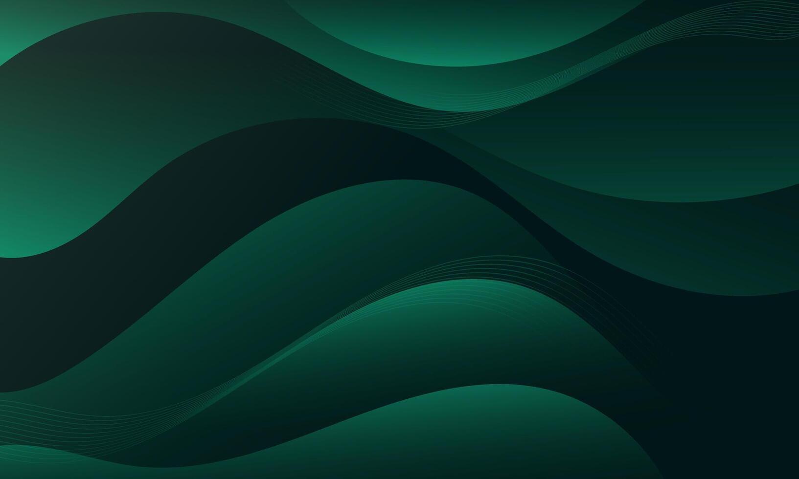 Enchanting wave design. Alluring abstract background with green to dark green gradient. Great for websites, flyers, posters, and digital art vector