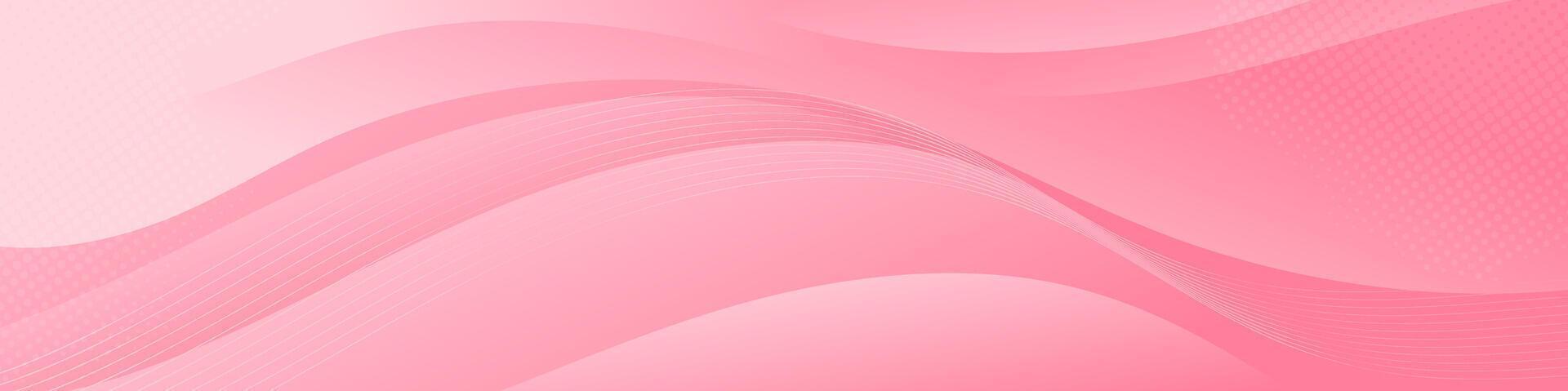 Dynamic Pink Gradient Waves. Create eye catching headers, promotional banners, and graphic elements with this abstract banner. The smooth pink gradient waves bring a modern and dynamic look vector