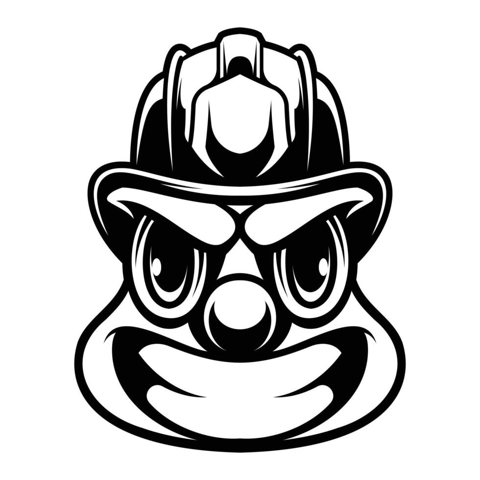 Clown Firefighter Outline Version vector