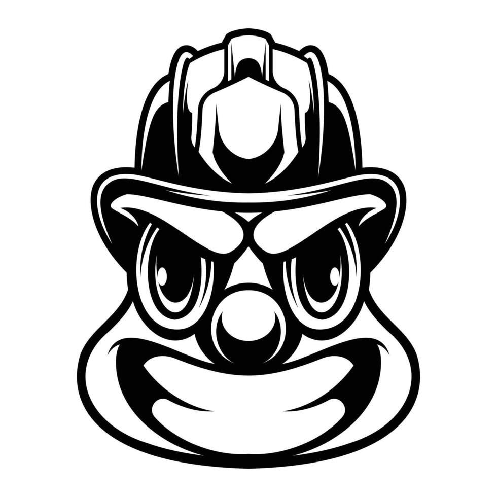 Clown Firefighter Outline Version vector