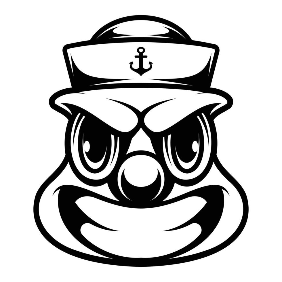 Clown Sailor Outline Version vector
