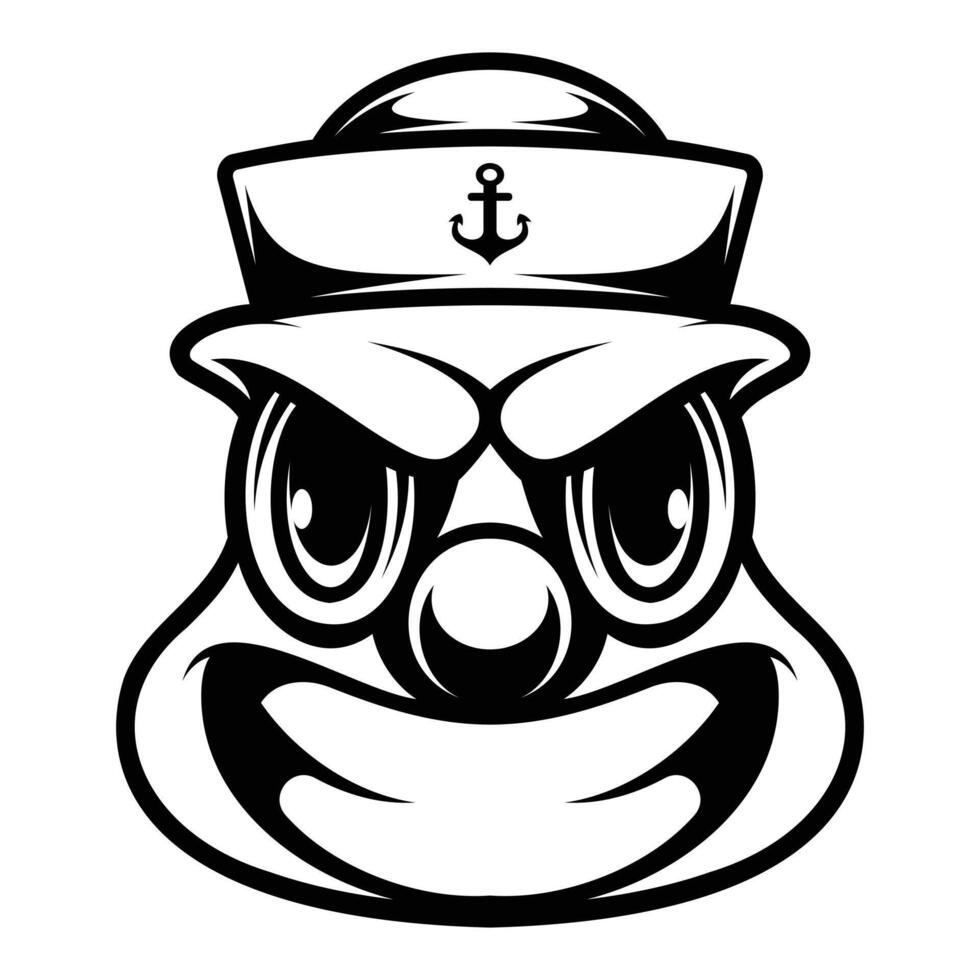 Clown Sailor Outline Version vector