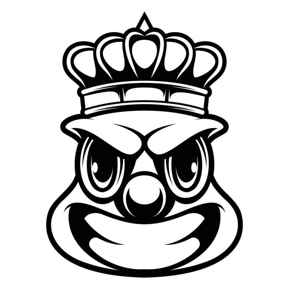 Clown Crown Outline Version vector