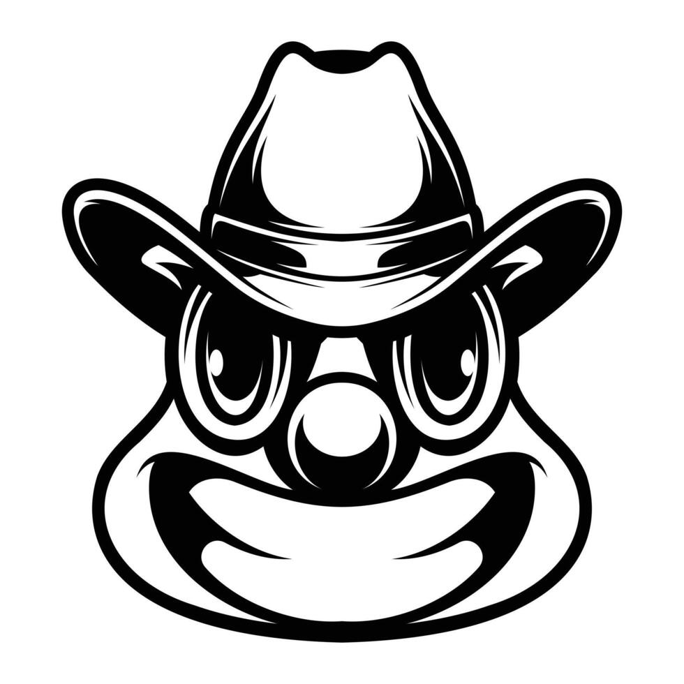 Clown Cowboy Outline Version vector