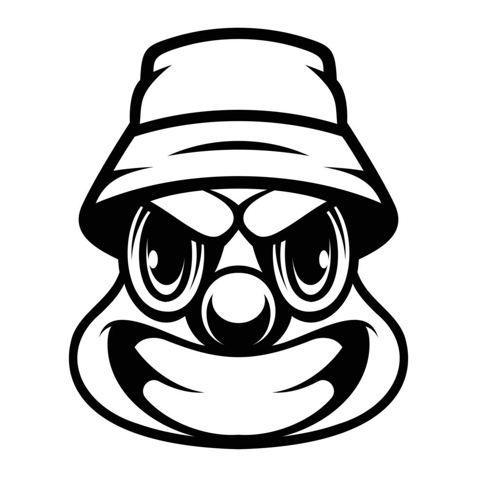 Clown Bucket Hat Outline Version vector