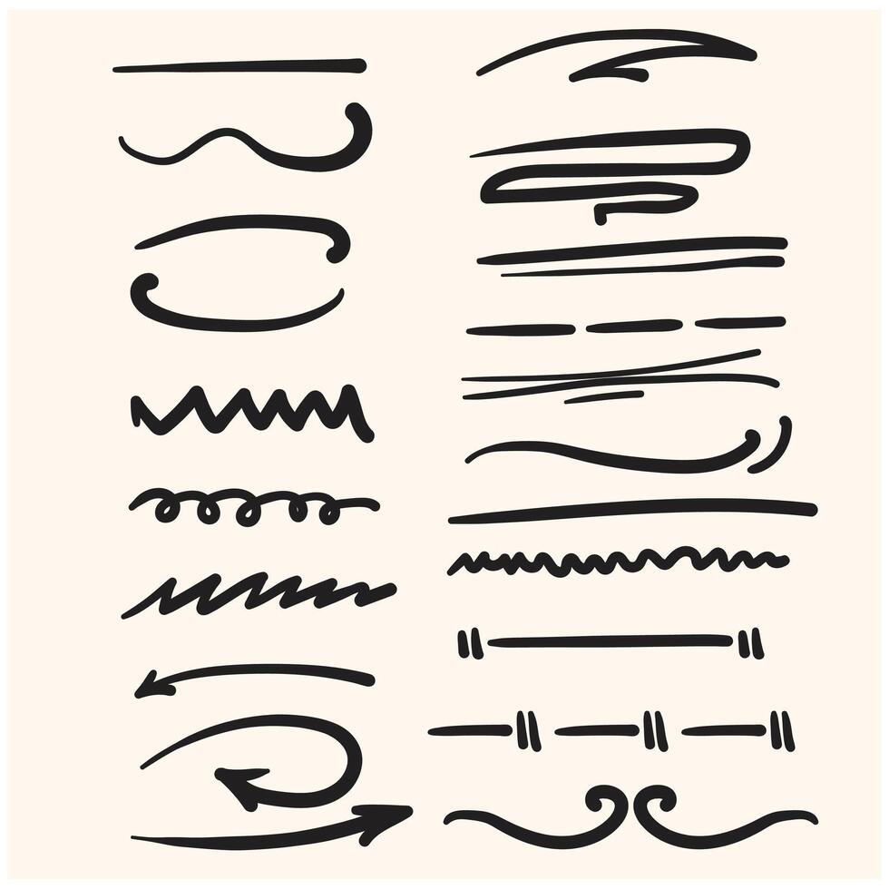 hand drawn doodle line art with illustration style doodle and line art vector