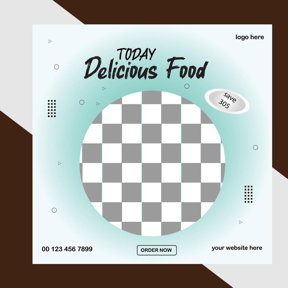 Super Delicious Food Menu Social Media Post Template. vector