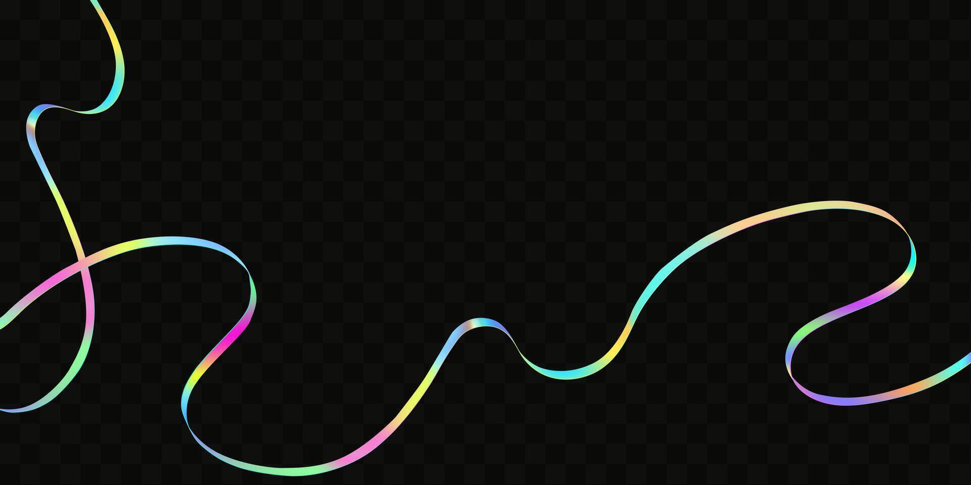 Abstract holographic wave.Flow iridescent fluid.Dynamic spectrum ribbon. vector