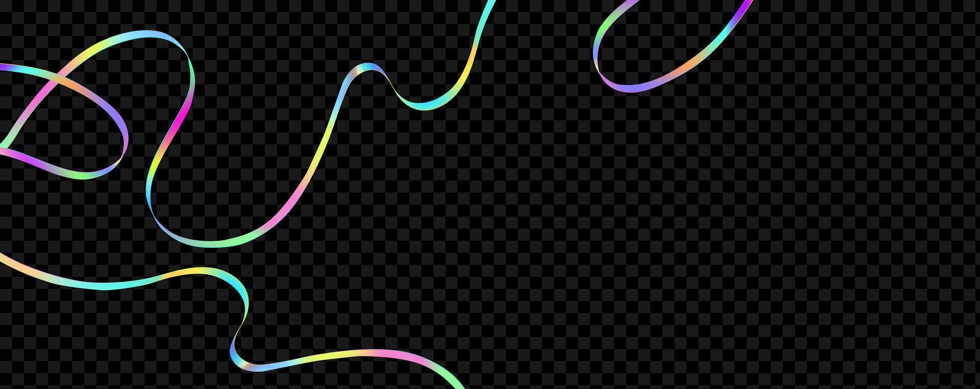 Abstract holographic wave.Flow iridescent fluid.Dynamic spectrum ribbon. vector