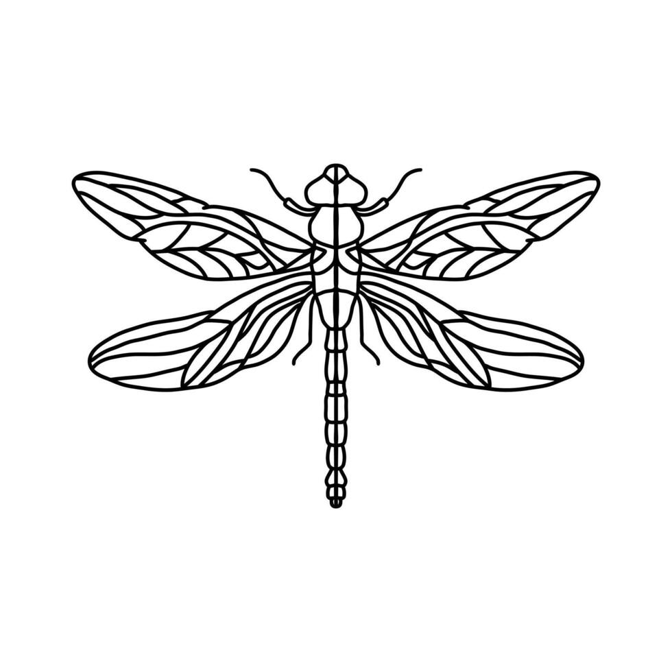 Black Dragonfly Sign Symbol Icon Logo . Dragonfly outline Isolated dragonfly on white background vector