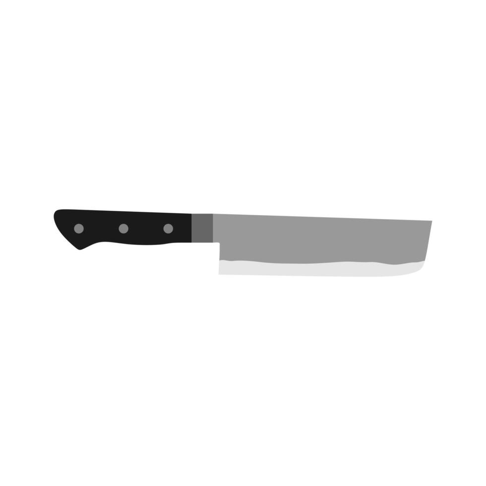 usuba is a traditional Japanese style knife designed specifically to cut vegetables. Japanese cuisine illustration. A traditional Japanese kitchen knife with a steel blade and wooden handle. vector