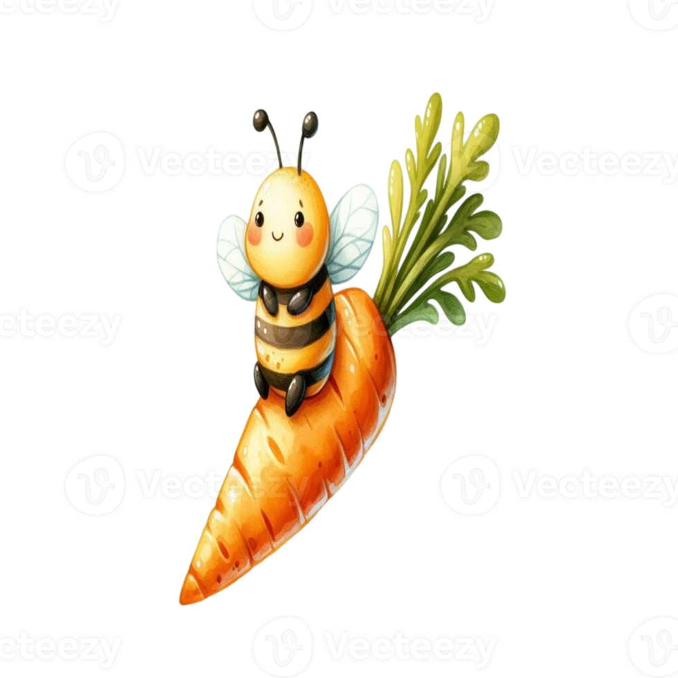 aigenerated bee on carrot png