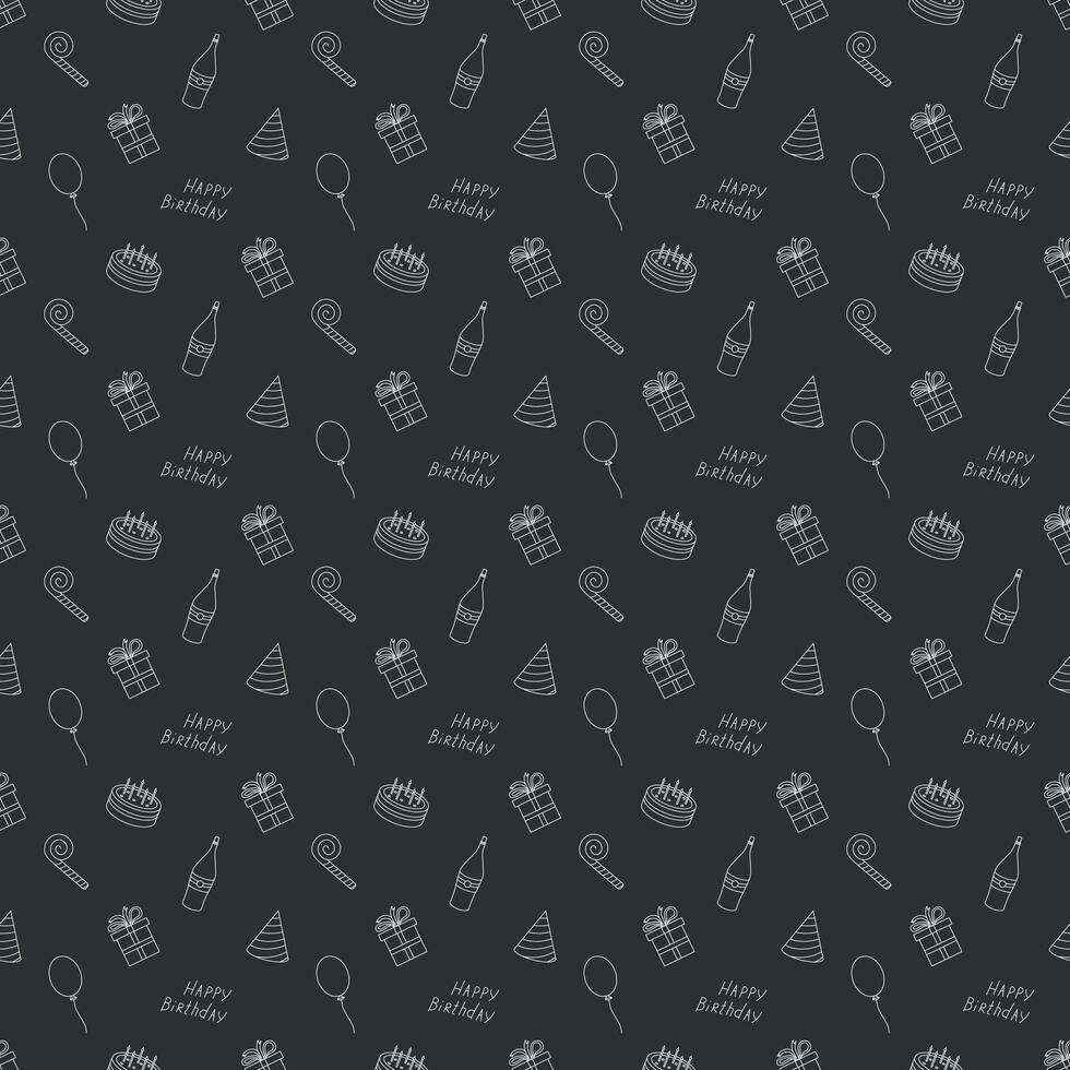 Happy birthday pattern. Seamless birthday background vector