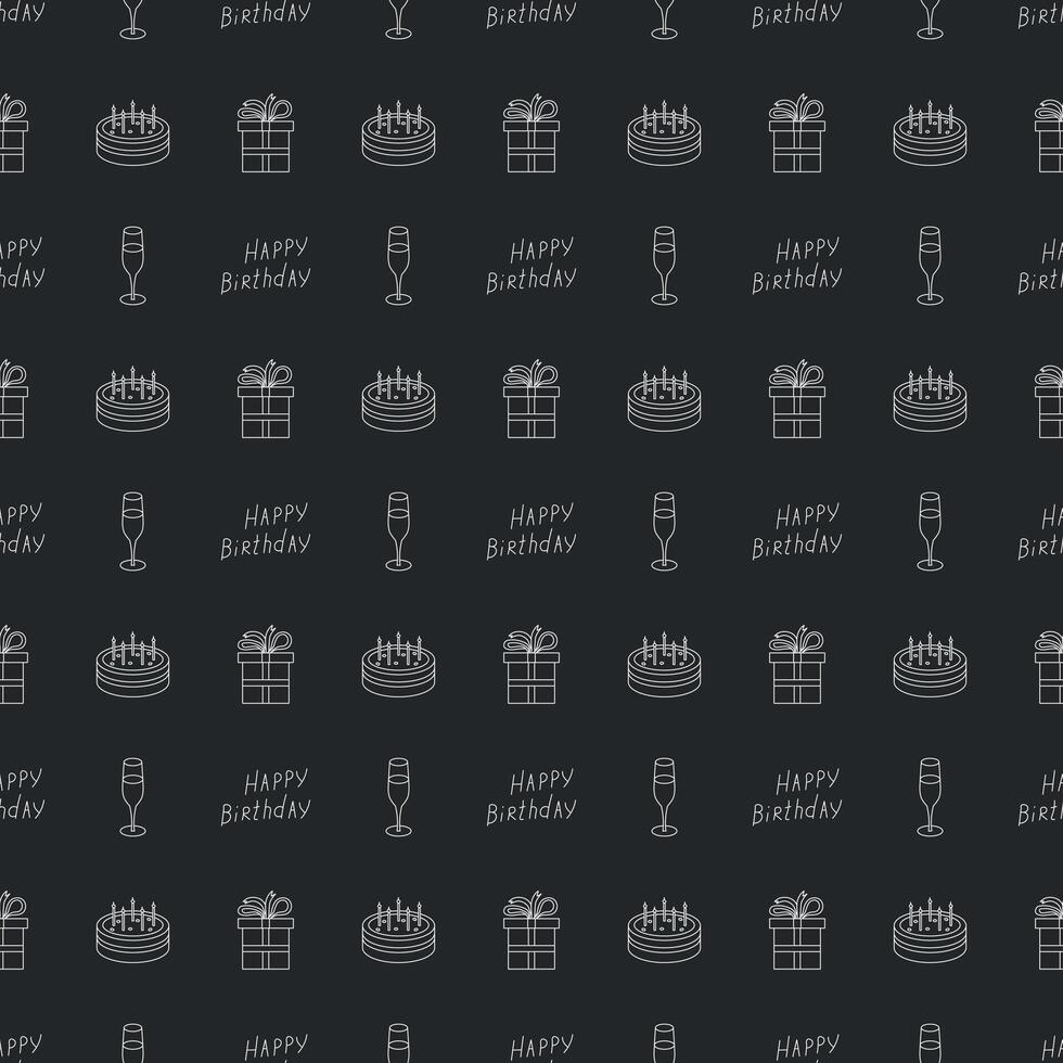 Happy birthday pattern. Seamless birthday background vector