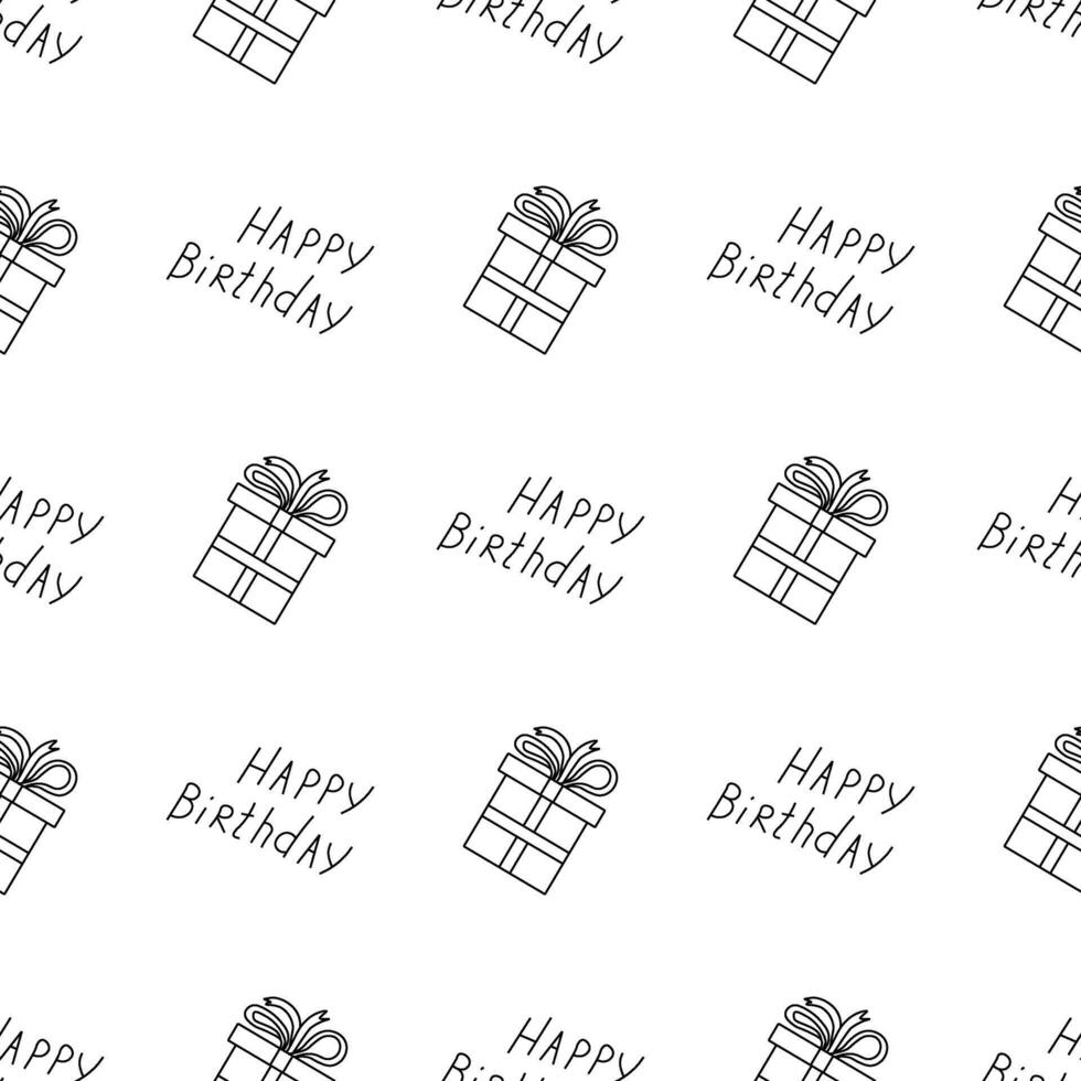 Happy birthday pattern. Seamless birthday background vector