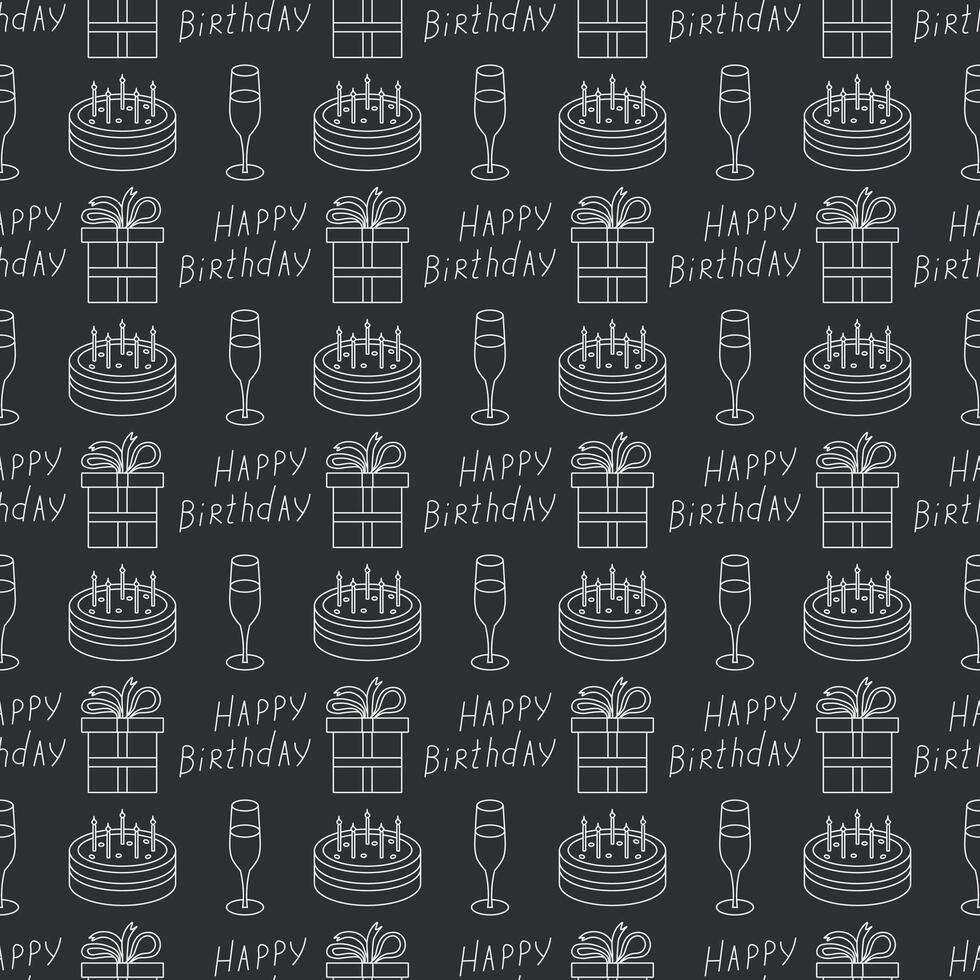 Happy birthday pattern. Seamless birthday background vector
