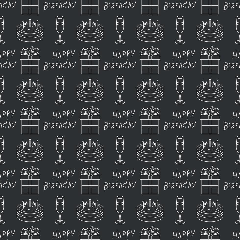 Happy birthday pattern. Seamless birthday background vector