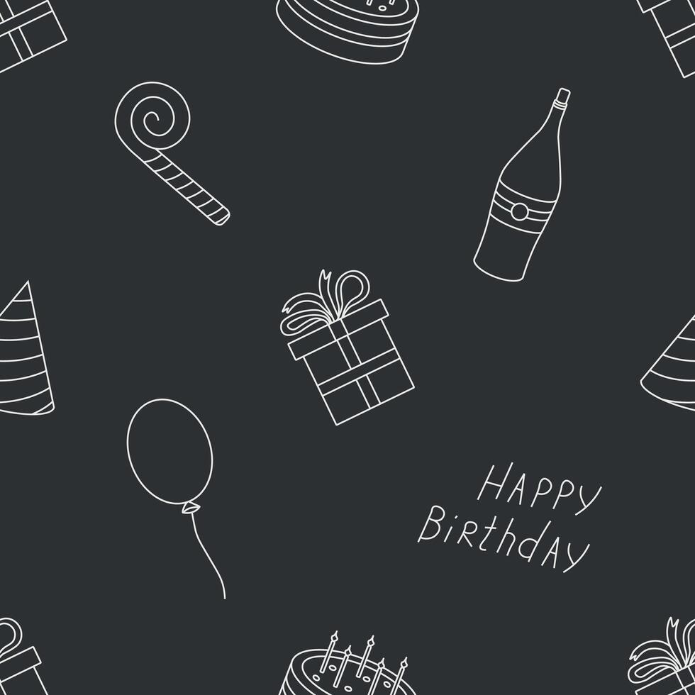 Happy birthday pattern. Seamless birthday background vector