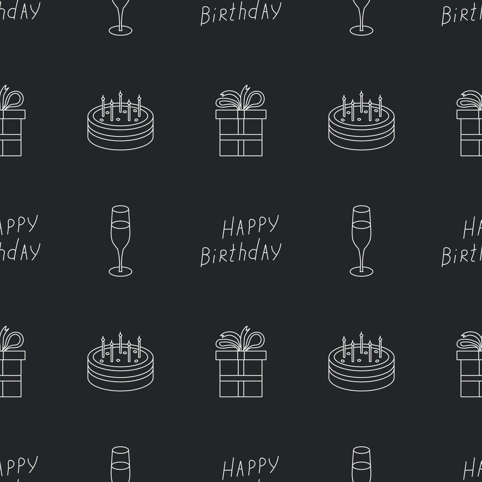 Happy birthday pattern. Seamless birthday background vector