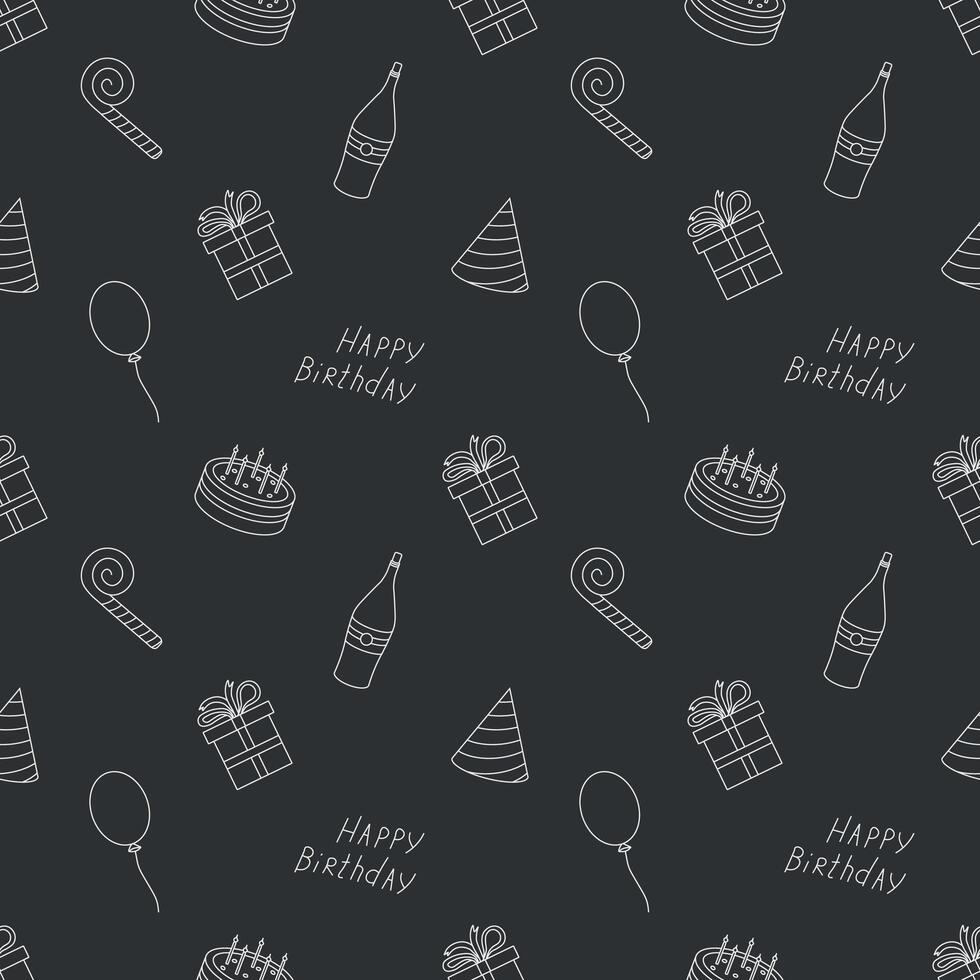 Happy birthday pattern. Seamless birthday background vector