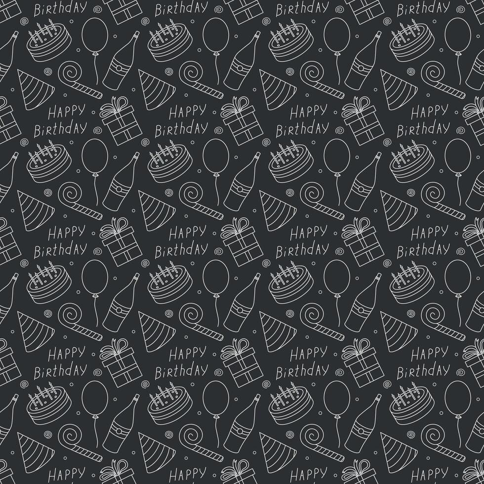 Happy birthday pattern. Seamless birthday background vector