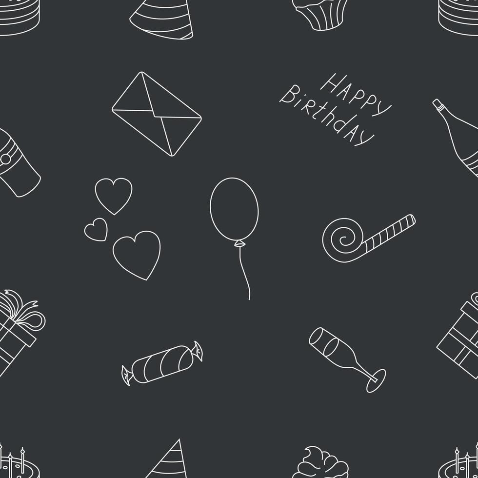 Happy birthday pattern. Seamless birthday background vector