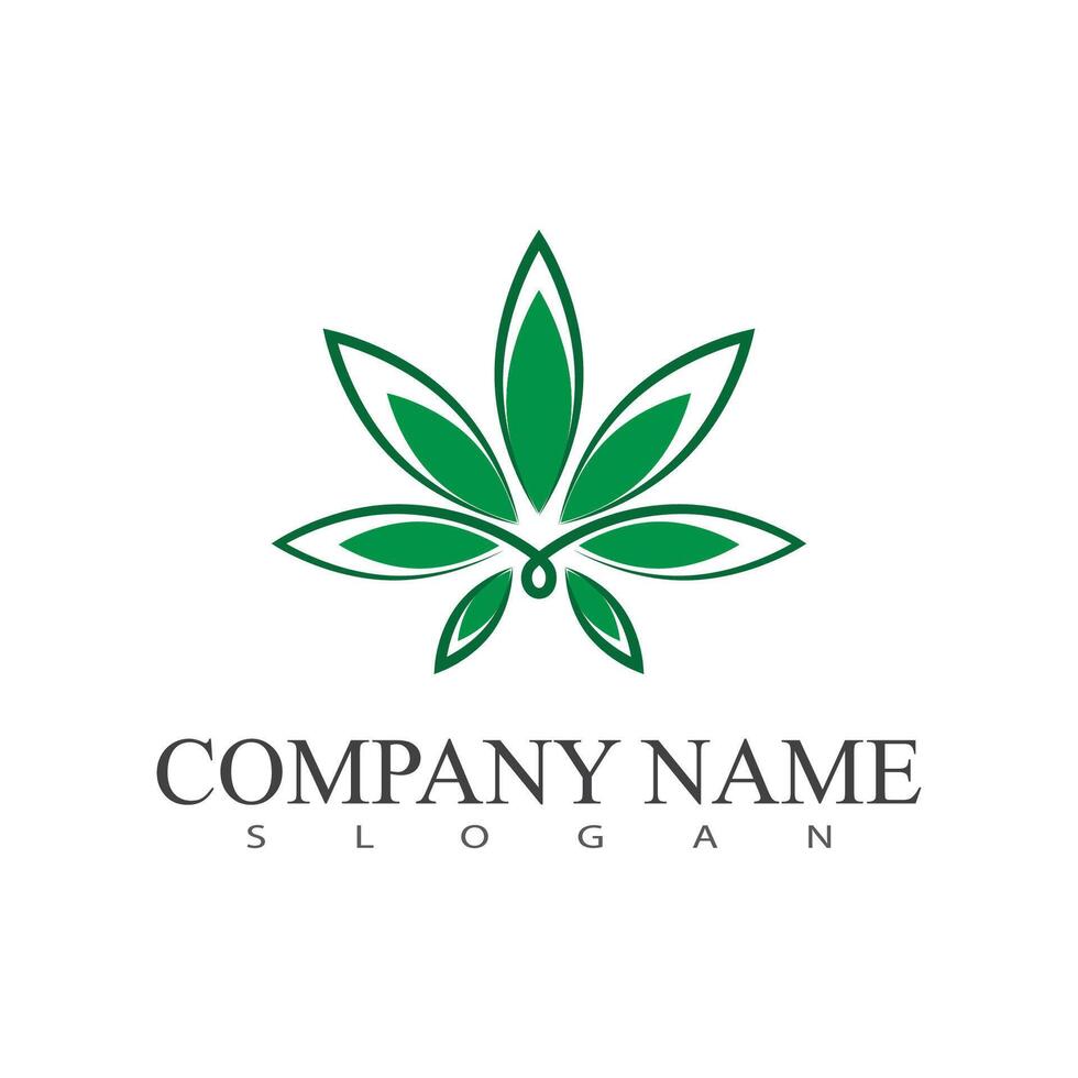 Cannabis logo template symbol design vector