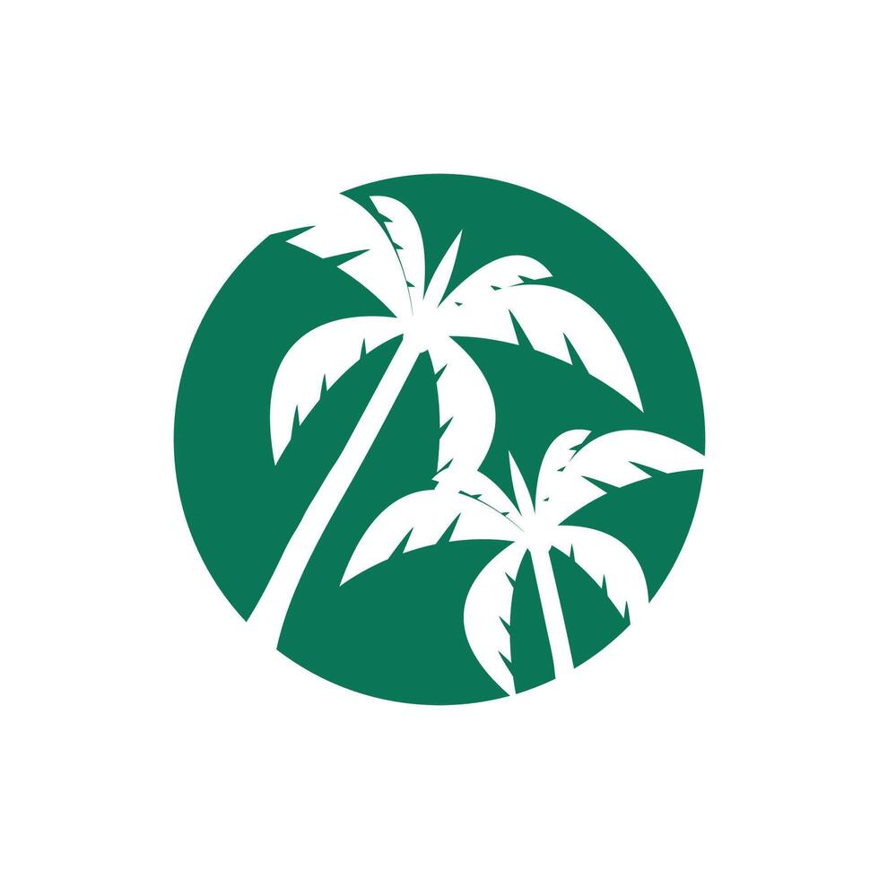 Palm tree summer logo template illustration vector