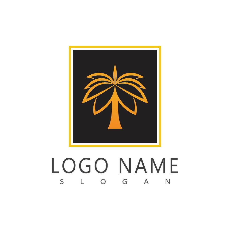 Palm tree summer logo template illustration vector