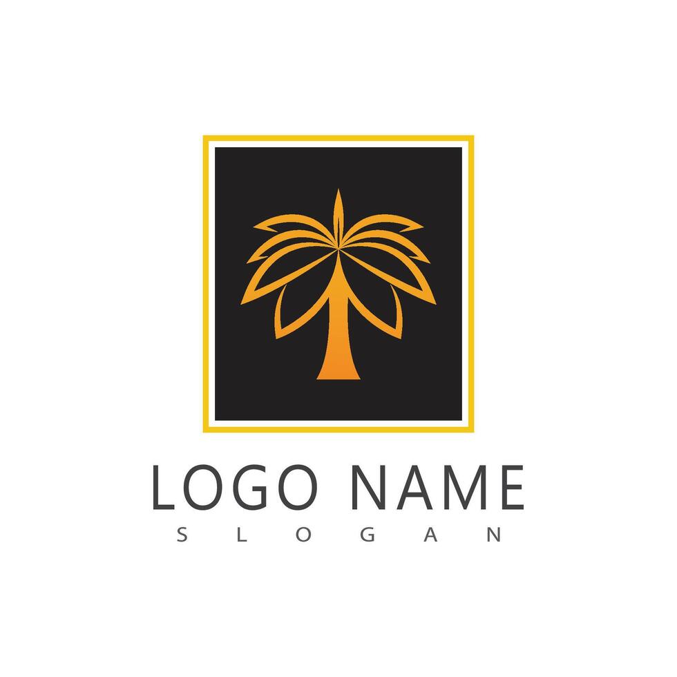 palma árbol verano logo modelo ilustración vector