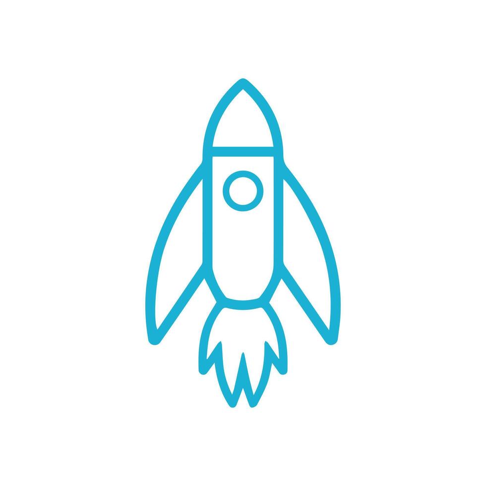Rocket icon on white background. illustration in trendy flat style vector