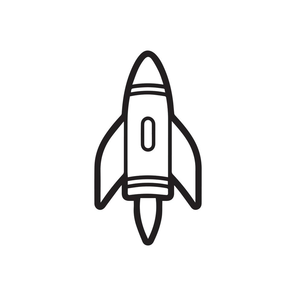 Rocket icon. Black Rocket icon on white background. illustration vector